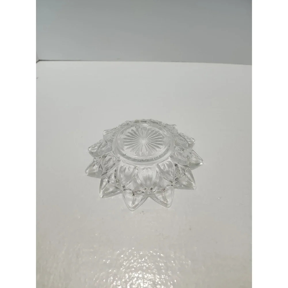 Vintage Federal Glass Co clear glass flower petal Star shaped candy or nut dish